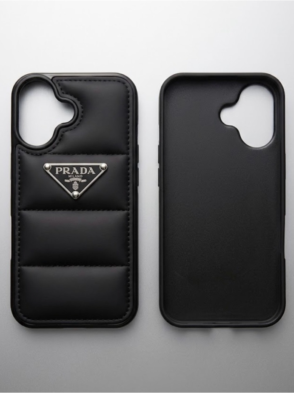 Black Quilted Leather Phone Case